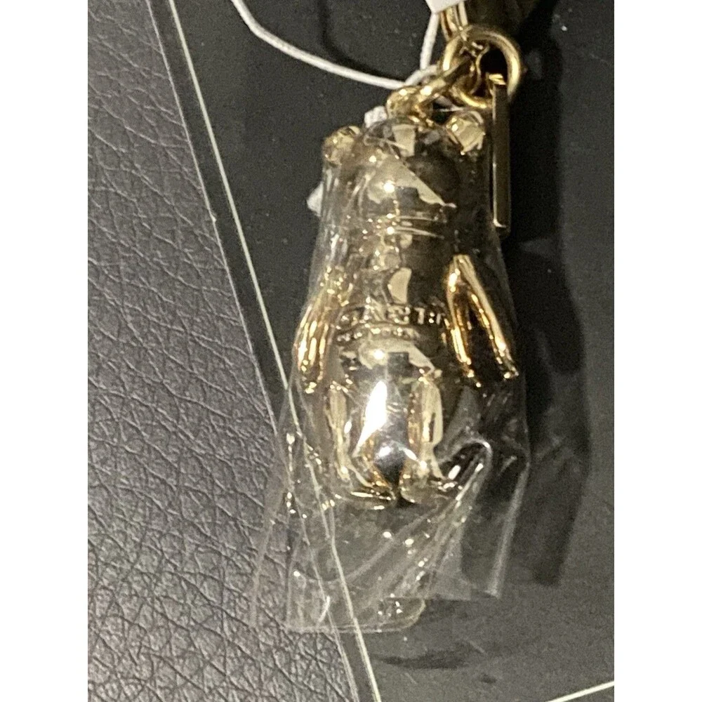 NWT Coach Collectible Mini Gold Bear Clip on Pendant Purse Charm Gold NEW YORK